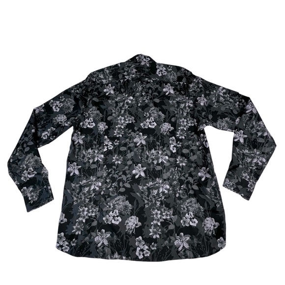 TED BAKER LONDON Long Sleeve Grey Pink Black Floral Shirt Men's XL - Picture 13 of 16